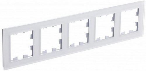 Рамка универсальная Systeme Electric AtlasDesign Nature 5-м. матовое стекло белый картинка